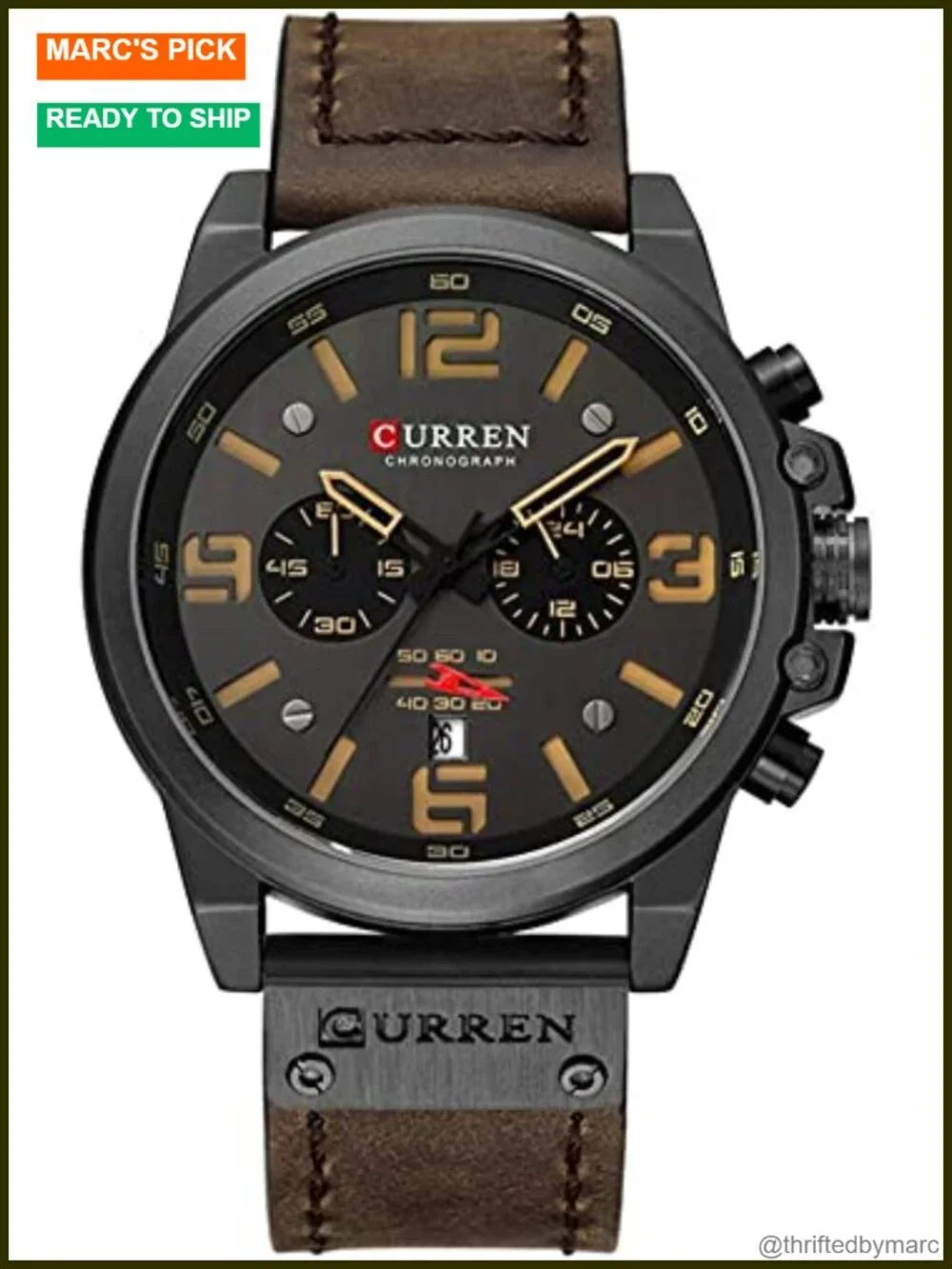 Mens Sport Military Analog Quartz Watch Chronograph Business Dress Waterproof